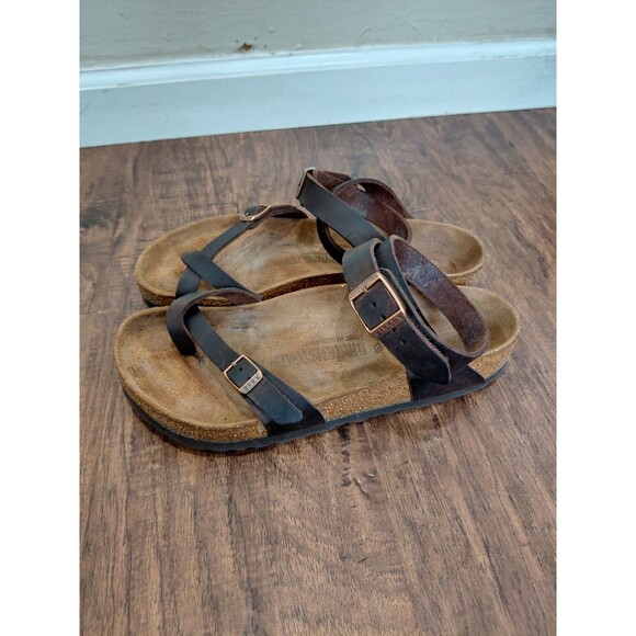 Birkenstock Shoes - Birkenstock Yara Sandals – Oiled Leather, Habana Brown,Women Size 39EU 8US Regul